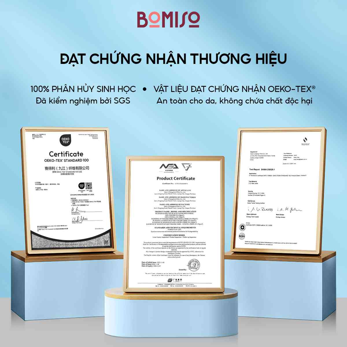 Khăn lau mặt dùng 1 lần hữu cơ size lớn 25x30cm, khăn mặt khô sợi tự nhiên BOMISO