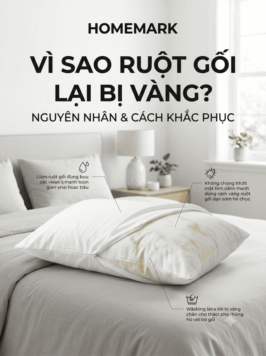 Vì Sao Ruột Gối Bị Vàng? 4 Nguyên Nhân Và Cách Giữ Gối Luôn Sạch