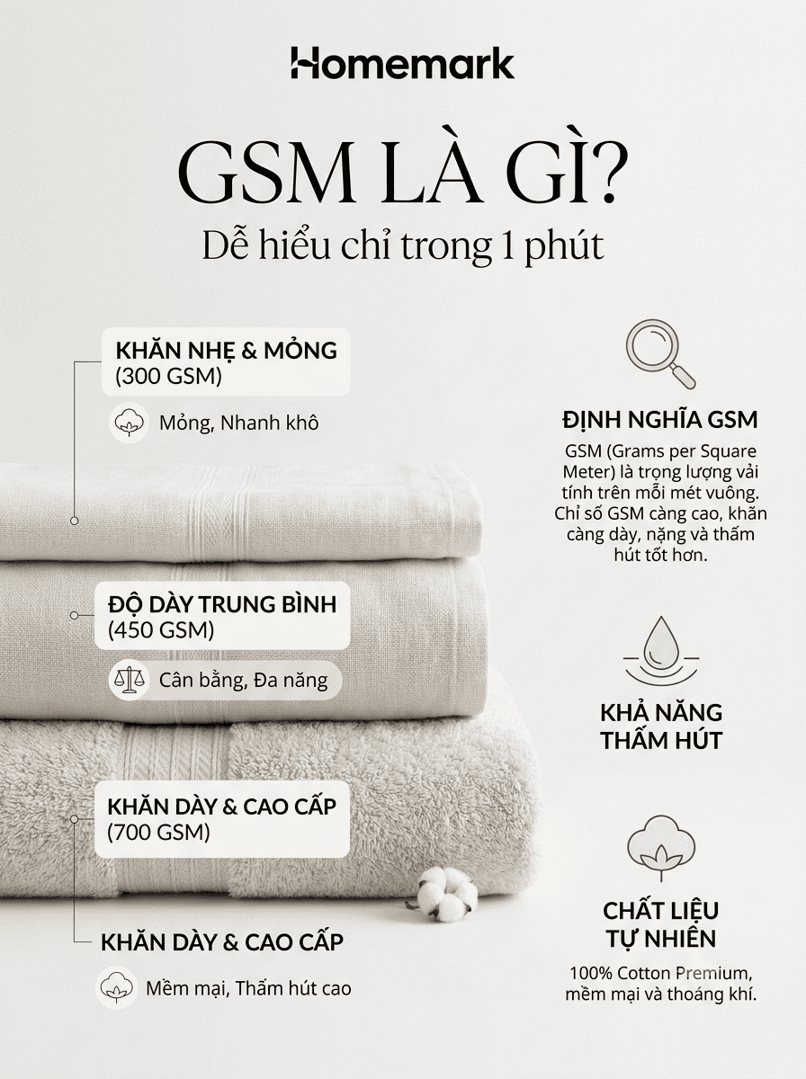GSM Là Gì? Cách Chọn Khăn Tắm Theo Chỉ Số GSM Chuẩn Nhất