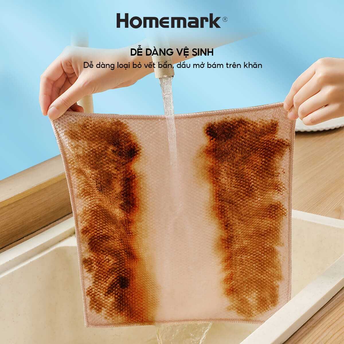 Khăn lau bếp đa năng siêu thấm hút, lau kính, xe ô tô, combo 5 cái Homemark