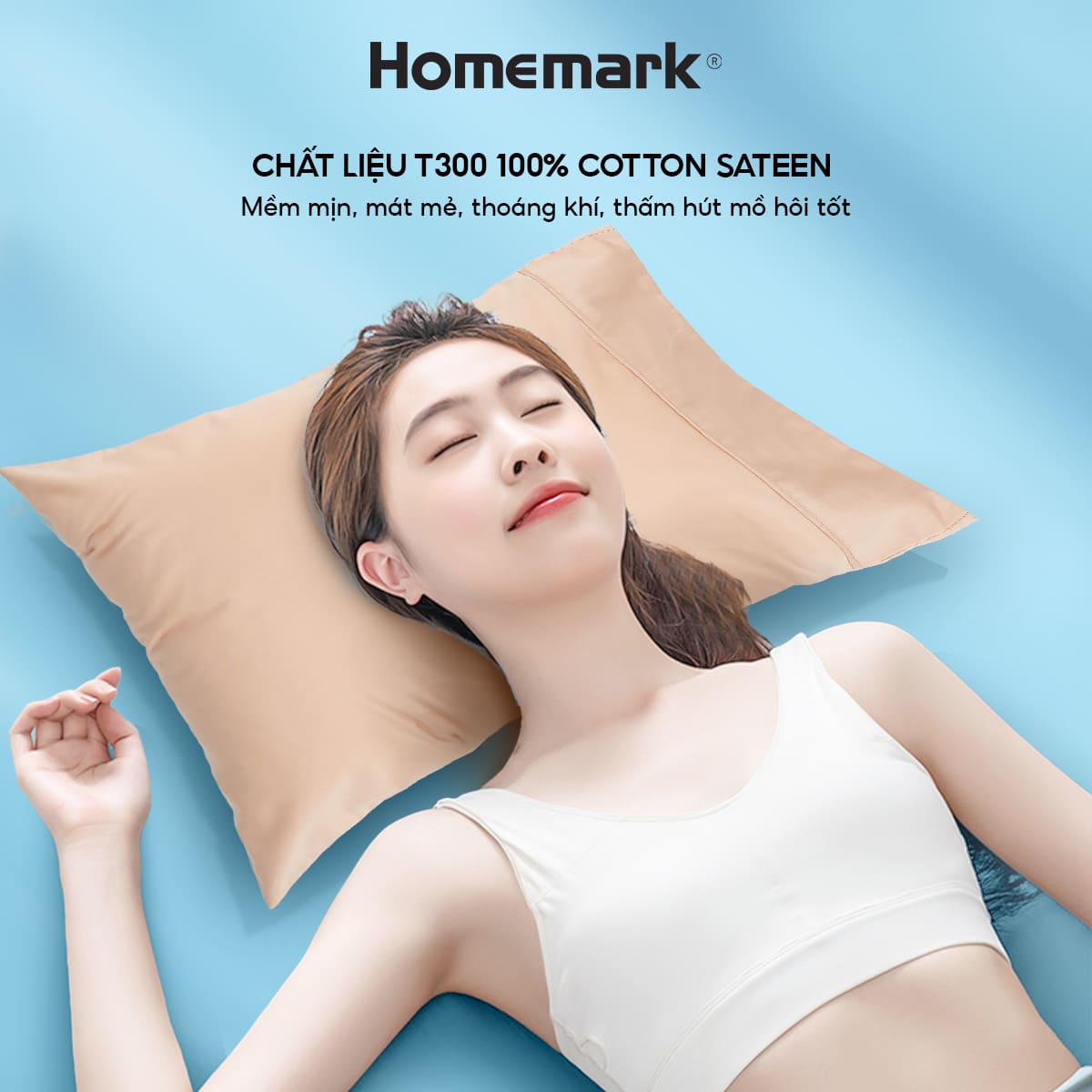 Vỏ Gối Cotton Sateen 100% Cao Cấp 50x70cm Mềm Mại, Thoáng Khí, Chống Nhăn